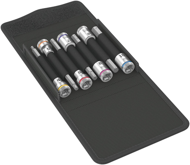 Wera 8740 B HF 1 Zyklop In-Hex-Plus holding function bit socket set, 3/8" drive, 7pc, 05003180001 , Black