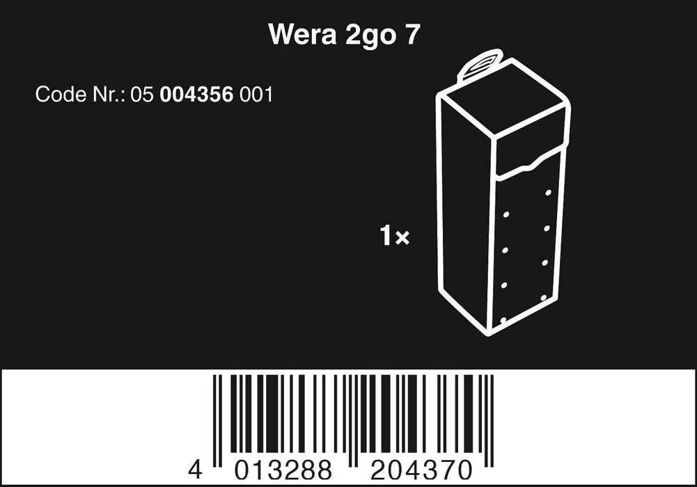 Wera 2Go 2 XL Tool Container Set, 3PC, 05004357001 & 2go 7 High Tool Box 100 x 105 x 300 mm, 05004356001