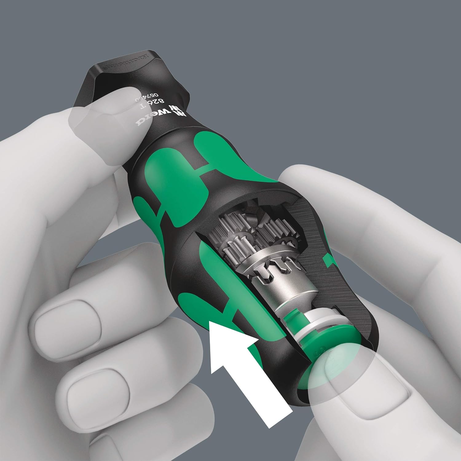 Wera 826 T Kraftform Turbo bit-Holding Screwdriver Handle with Rapidaptor Quick-Release Chuck, Black