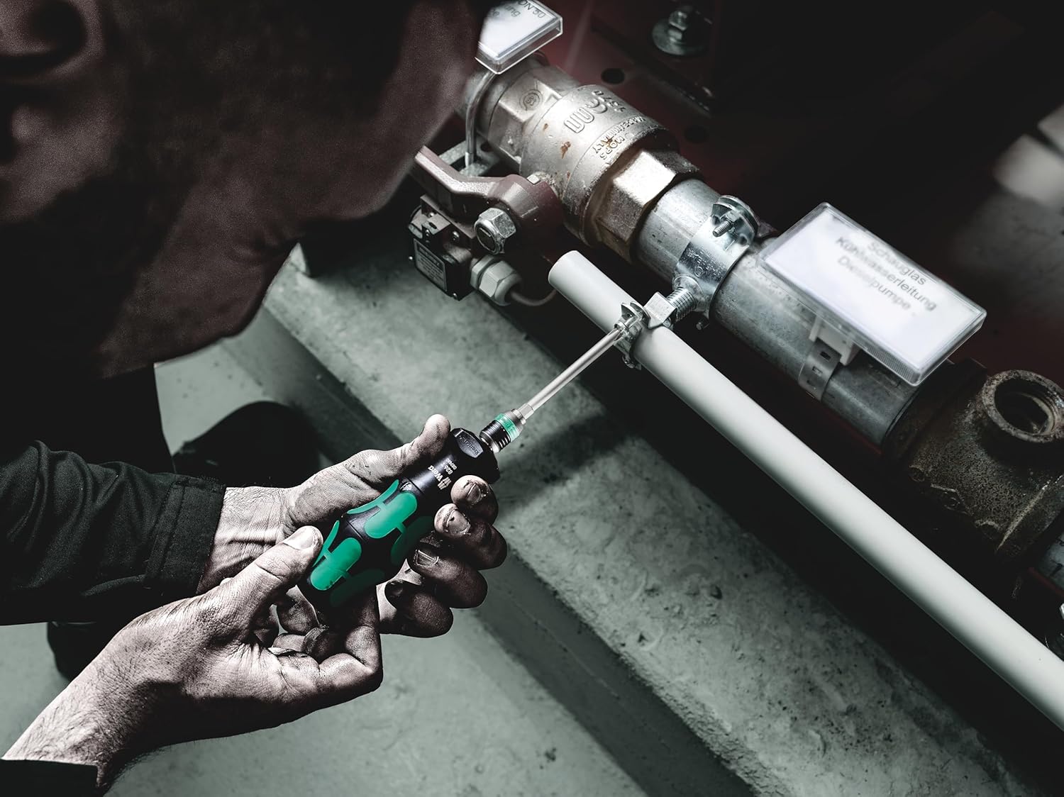 Wera 826 T Kraftform Turbo bit-Holding Screwdriver Handle with Rapidaptor Quick-Release Chuck, Black