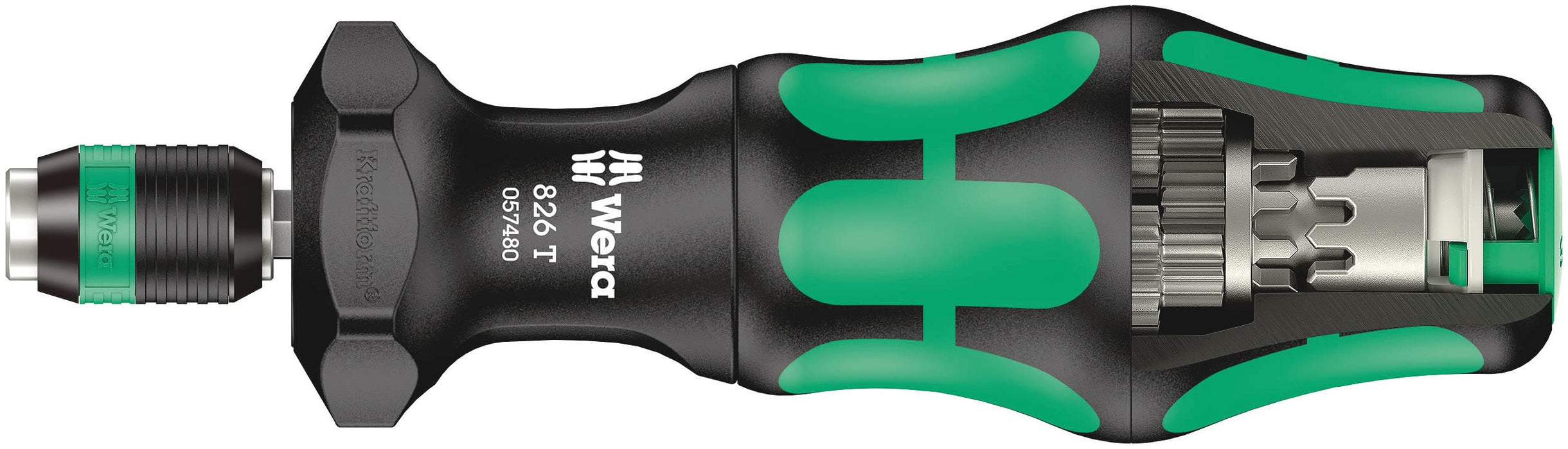 Wera 826 T Kraftform Turbo bit-Holding Screwdriver Handle with Rapidaptor Quick-Release Chuck, Black