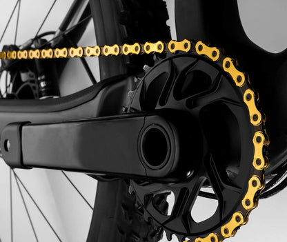 KMC X12 Ti-N Gold/Black Waxed 126L chain