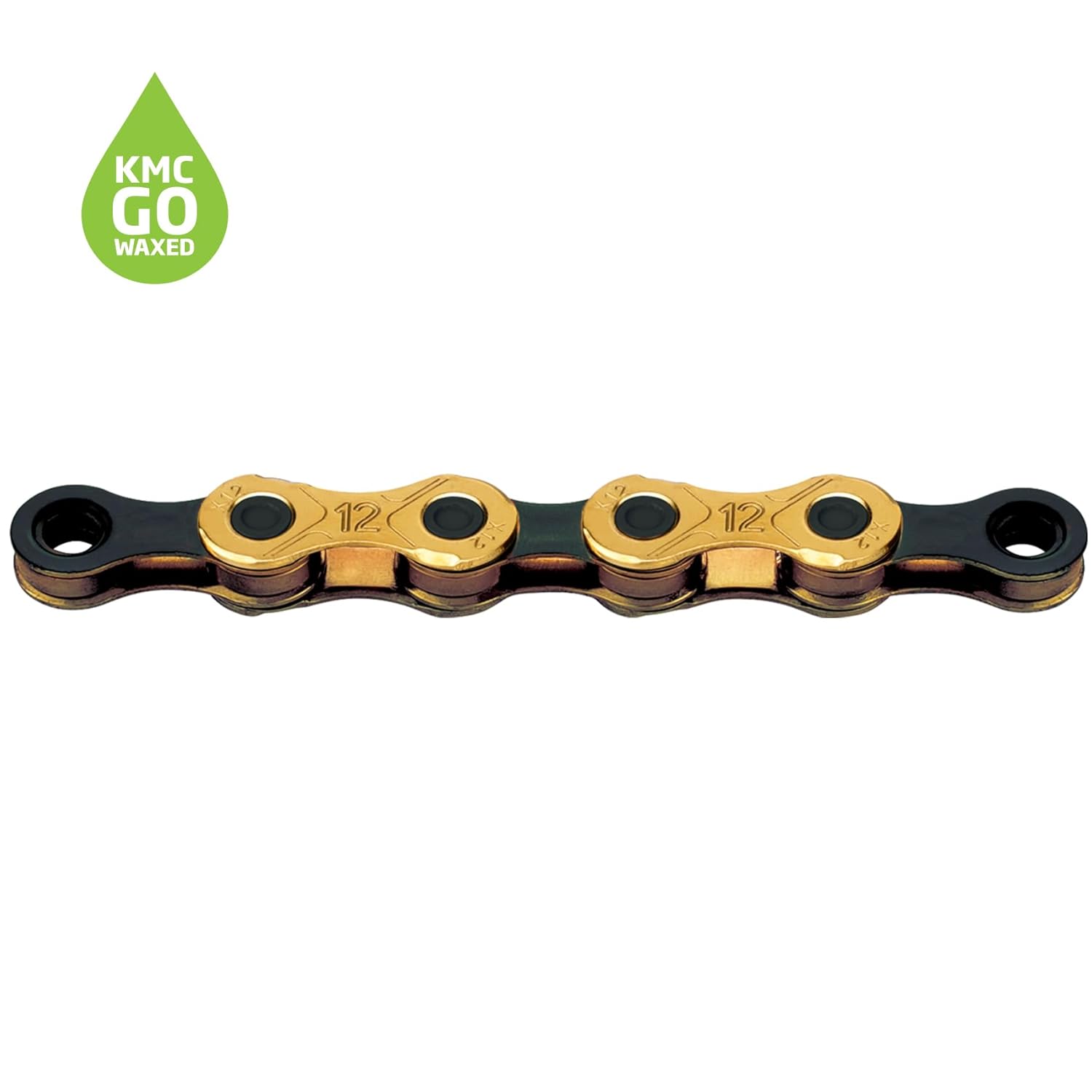 KMC X12 Ti-N Gold/Black Waxed 126L chain