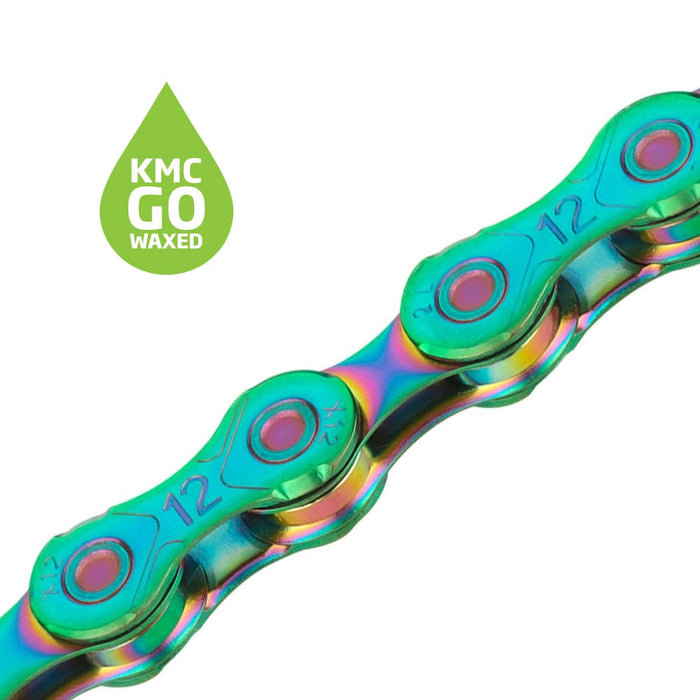 KMC X12 Aurora Green Waxed 126L chain