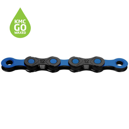 KMC DLC12 Black/Blue Waxed 126L chain