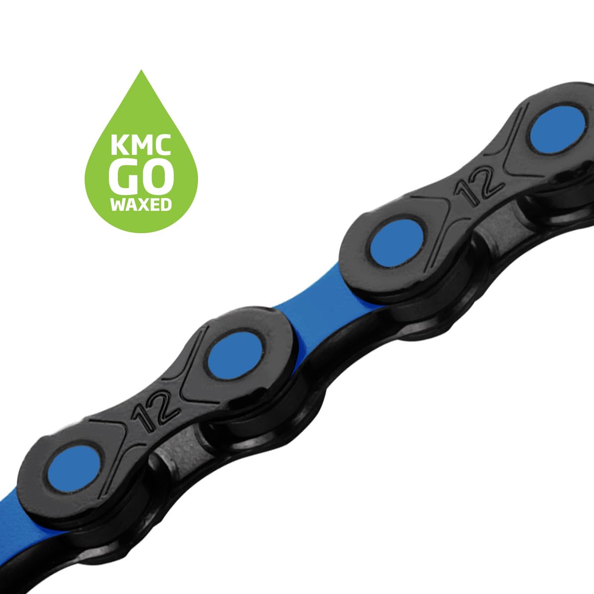 KMC DLC12 Black/Blue Waxed 126L chain