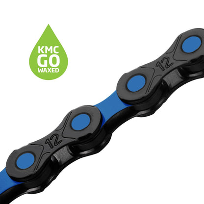 KMC DLC12 Black/Blue Waxed 126L chain