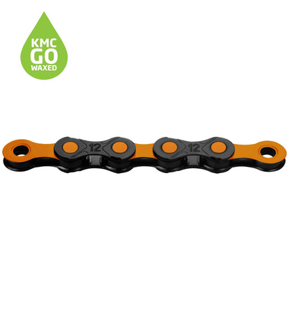 KMC DLC12 Black/Orange Waxed 126L chain
