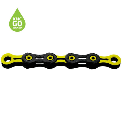 KMC DLC 11 Black/Yellow Waxed 118L chain