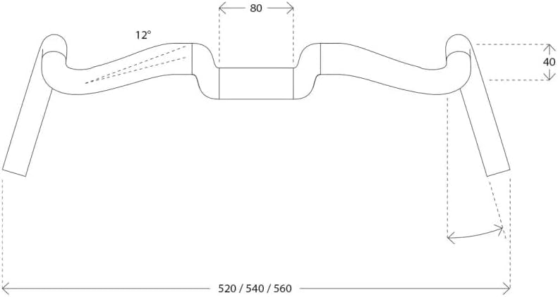 Deda Elementi Gera Finger Handlebar 440 mm 31.7 16º CARB.NEG.MAT/BRI