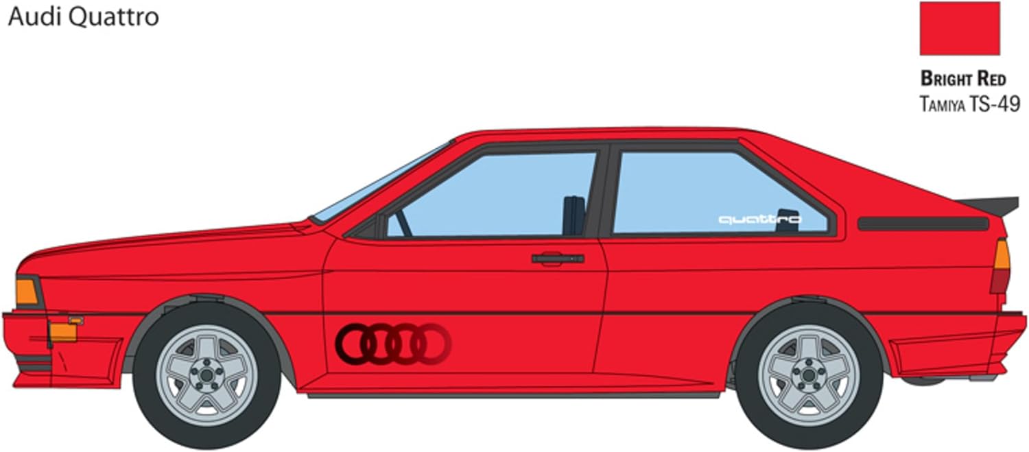ITALERI 3671 Audi Quattro, Kit Modellino in Plastica da Montare. Scala 1:24 (Skill 2