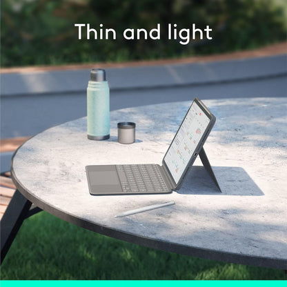 Logitech Combo Touch iPad Air 11-inch (M2), iPad Air (4th & 5th gen - 2020, 2022)(2024) Keyboard Case - Detachable backlit keyboard with kickstand, QWERTY UK English Layout - Grey