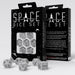 Q-Workshop Space Dice Set Apollo RPG Dice Set Inspired by NASA Apollo – Shimmering White with Black Engravings – Perfect for Tabletop Games & RPGs – 7 Polyhedral Dice (D4, D6, D8, 2D10, D12, D20