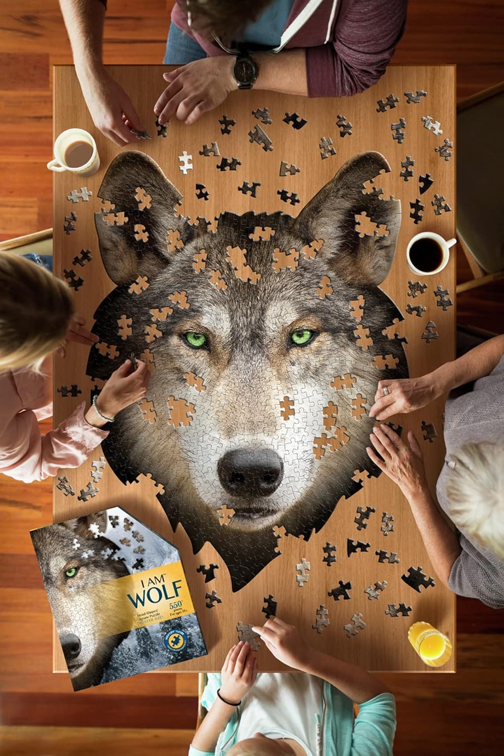 Madd Capp Puzzles - I AM Wolf - 550 Pieces - Animal Shaped Jigsaw Puzzle