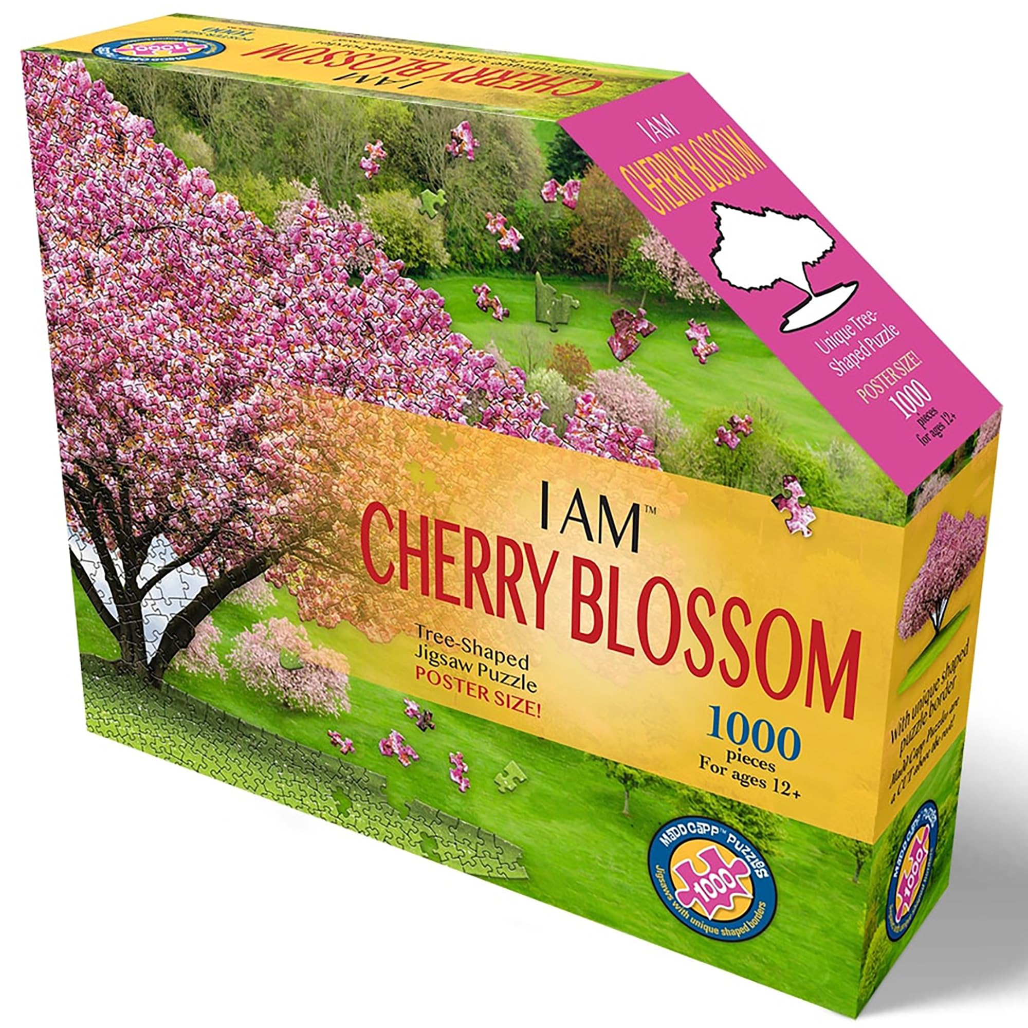 Madd Capp: I Am Cherry Blossom - 1000 Piece Tree Shaped Jigsaw Puzzle, 25x38 Finished Size, Includes Educational Fun Fact Booklet, Nature Puzzle