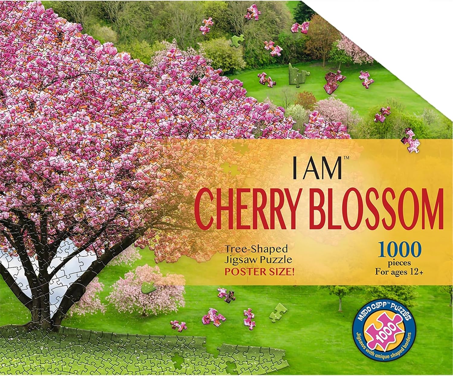Madd Capp: I Am Cherry Blossom - 1000 Piece Tree Shaped Jigsaw Puzzle, 25x38 Finished Size, Includes Educational Fun Fact Booklet, Nature Puzzle