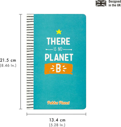 Pukka Pad, Pukka Planet A5 Soft Cover Notebook – Casebound Journal - 192 Pages of 8mm Ruled 90GSM Paper – Feature Acid-Free, Vegan Inks and Recycled Paper, 21.5 x 13.4cm