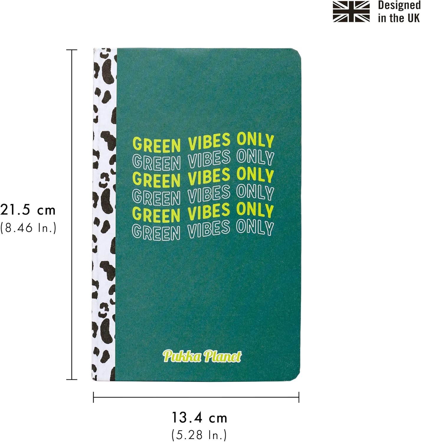 Pukka Pad, Pukka Planet A5 Soft Cover Notebook - Casebound Journal Featuring Acid-Free, Vegan Inks and Glue with Ethically Sourced Recycled Paper, 21.5 x 13.4cm