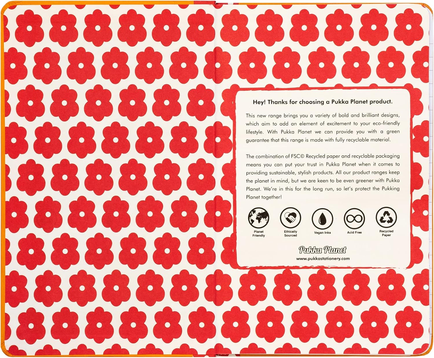 Pukka Pad, Pukka Planet A5 Soft Cover Notebook - Casebound Journal Featuring Acid-Free, Vegan Inks and Glue with Ethically Sourced Recycled Paper, 21.5 x 13.4cm
