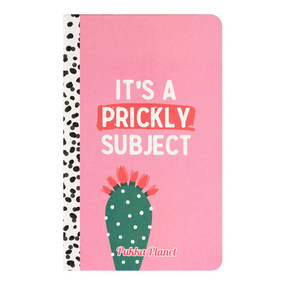 Pukka Pad, Pukka Planet A5 Soft Cover Notebook – Casebound Journal - 192 Pages of 8mm Ruled 90GSM Paper – Feature Acid-Free, Vegan Inks and Recycled Paper, 21.5 x 13.4cm - Prickly Subject