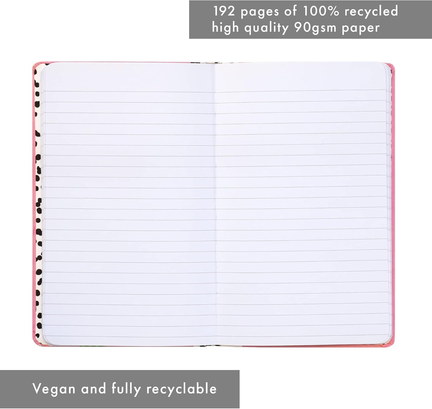 Pukka Pad, Pukka Planet A5 Soft Cover Notebook – Casebound Journal - 192 Pages of 8mm Ruled 90GSM Paper – Feature Acid-Free, Vegan Inks and Recycled Paper, 21.5 x 13.4cm - Prickly Subject