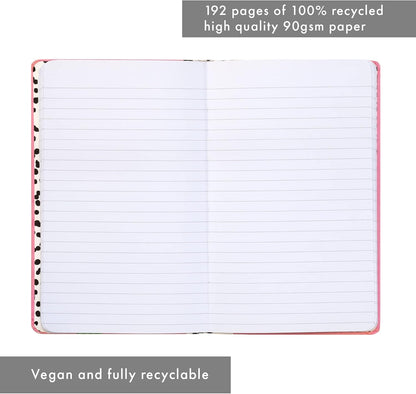 Pukka Pad, Pukka Planet A5 Soft Cover Notebook – Casebound Journal - 192 Pages of 8mm Ruled 90GSM Paper – Feature Acid-Free, Vegan Inks and Recycled Paper, 21.5 x 13.4cm - Prickly Subject