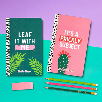 Pukka Pad, Pukka Planet A5 Soft Cover Notebook – Casebound Journal - 192 Pages of 8mm Ruled 90GSM Paper – Feature Acid-Free, Vegan Inks and Recycled Paper, 21.5 x 13.4cm - Prickly Subject