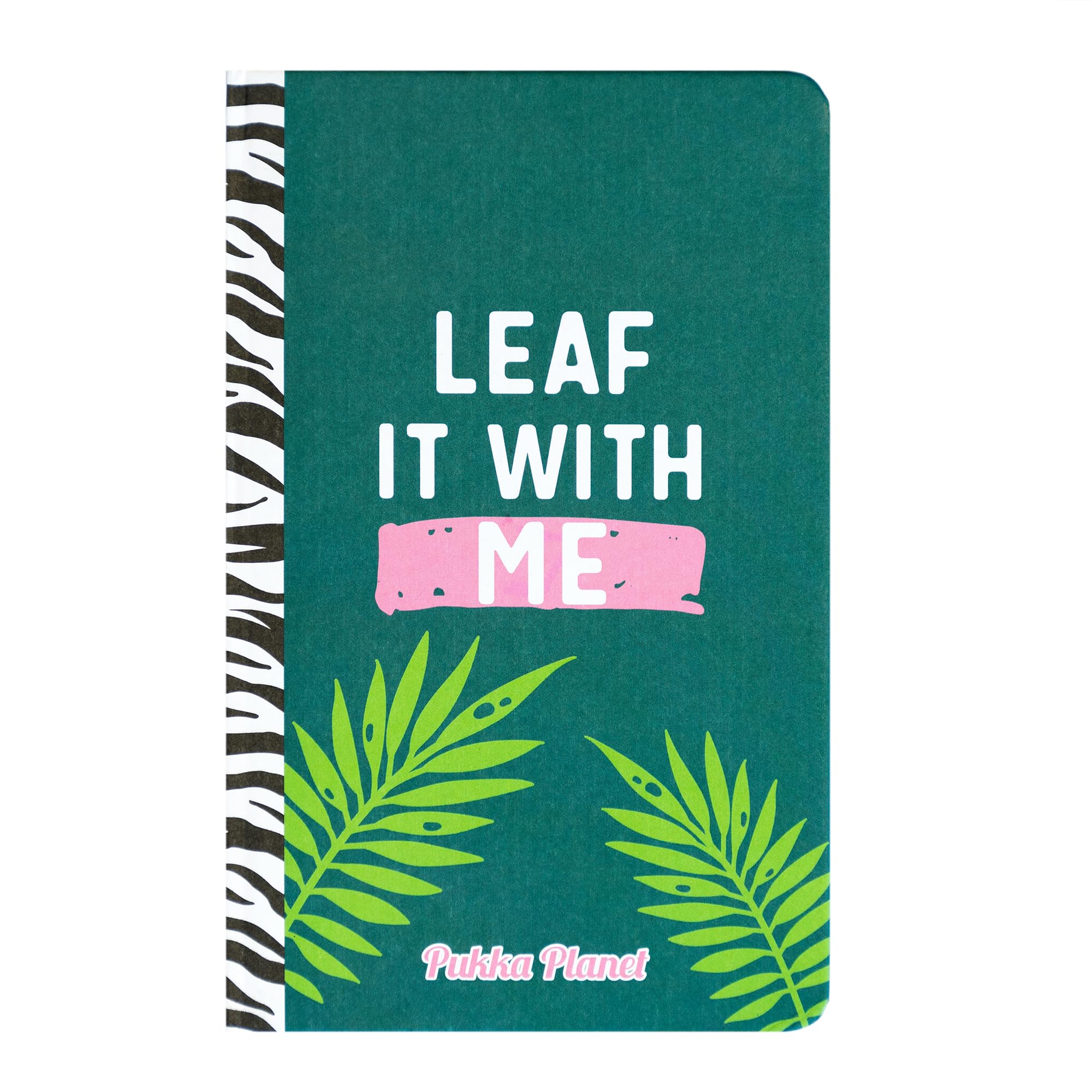 Pukka Pad, Pukka Planet A5 Soft Cover Notebook – Casebound Journal with 192 Pages of 8mm Ruled 90GSM Paper – Feature Acid-Free, Vegan Inks and Glue with Recycled Paper, 21.5 x 13.4cm - Leaf It