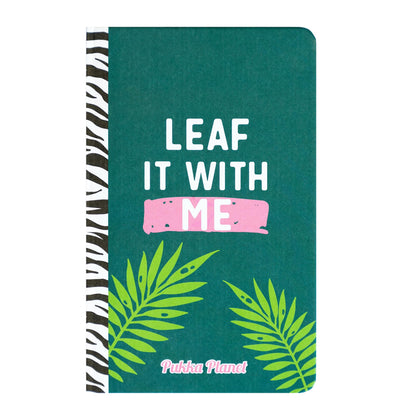 Pukka Pad, Pukka Planet A5 Soft Cover Notebook – Casebound Journal with 192 Pages of 8mm Ruled 90GSM Paper – Feature Acid-Free, Vegan Inks and Glue with Recycled Paper, 21.5 x 13.4cm - Leaf It