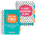 Pukka Pad, Pukka Planet B5 Project Book 2-Pack with Repositionable Dividers - 5-Subject Double Spiral Bound Notebook with 100% Recycled Paper, Recyclable After Use – 25.7 x 18.1cm