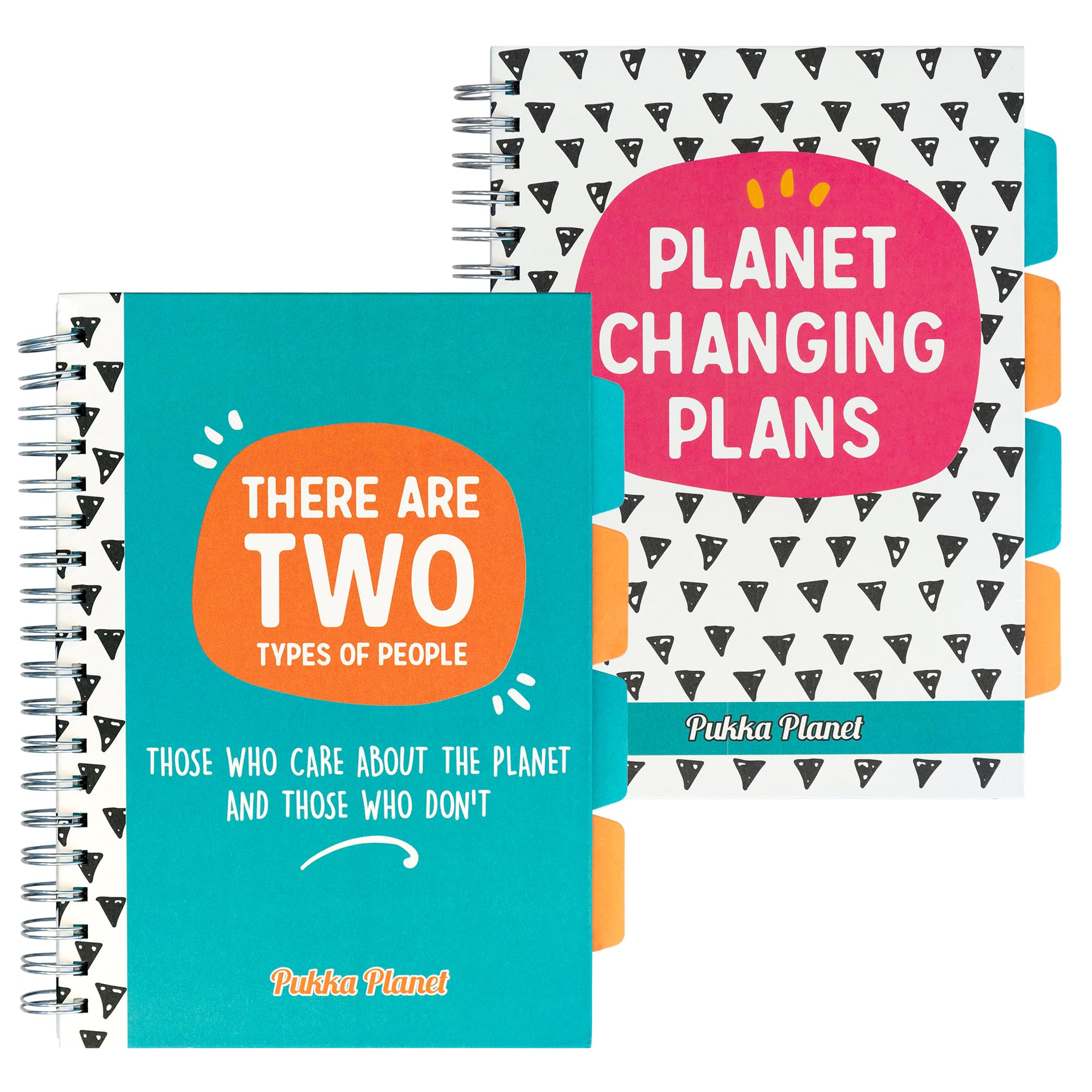 Pukka Pad, Pukka Planet B5 Project Book 2-Pack with Repositionable Dividers - 5-Subject Double Spiral Bound Notebook with 100% Recycled Paper, Recyclable After Use – 25.7 x 18.1cm