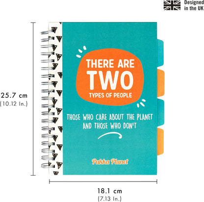 Pukka Pad, Pukka Planet B5 Project Book 2-Pack with Repositionable Dividers - 5-Subject Double Spiral Bound Notebook with 100% Recycled Paper, Recyclable After Use – 25.7 x 18.1cm