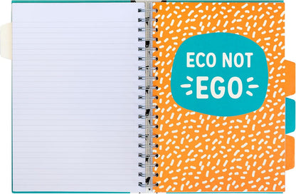 Pukka Pad, Pukka Planet B5 Project Book 2-Pack with Repositionable Dividers - 5-Subject Double Spiral Bound Notebook with 100% Recycled Paper, Recyclable After Use – 25.7 x 18.1cm