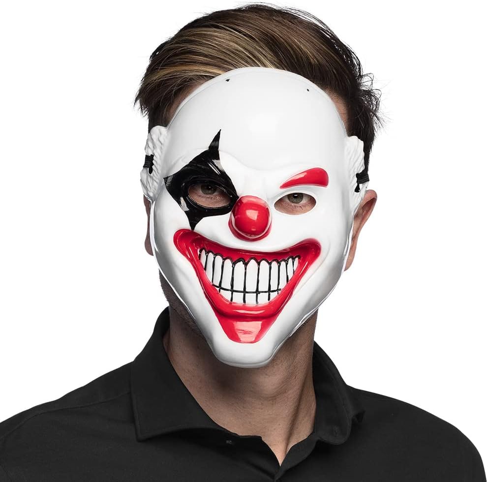 Boland 72264 - Maschera horror clown, maschera facciale, killer, psico, accessorio, Halloween, carnevale, festa a tema