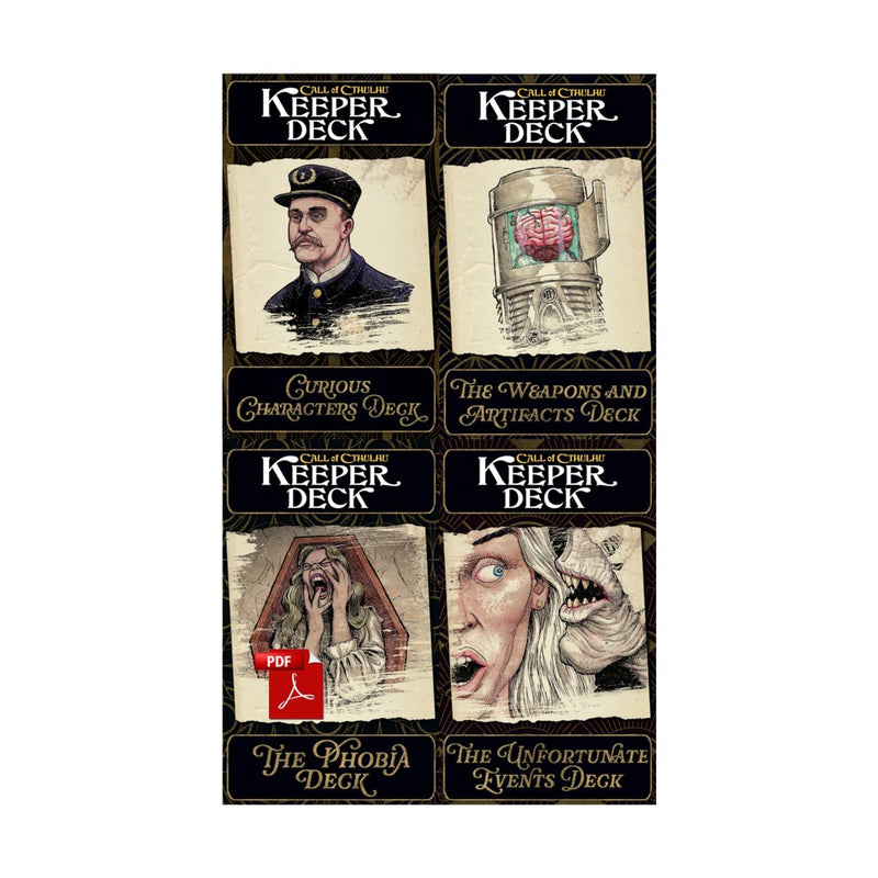 Chaosium Call of Cthulhu Keeper Decks (Second Edition) - Tabletop Game Expansion - 192 Cards - English - Age 14+