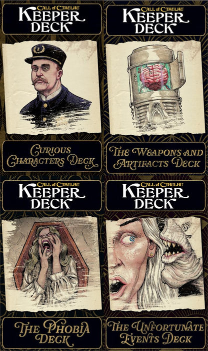 Chaosium Call of Cthulhu Keeper Decks (Second Edition) - Tabletop Game Expansion - 192 Cards - English - Age 14+