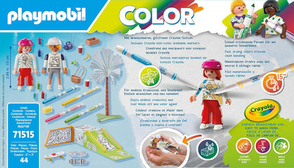 PLAYMOBIL Color 71515 Skatepark, audaces Acrobacias en monopatín, con bolígrafos y Accesorios solubles en Agua, Juguetes para niños y niñas a Partir de 6 años
