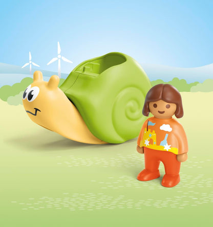 PLAYMOBIL 71699 JUNIOR: Rocking Snail with Rattle Feature, early learning toys with rattle feature, made from over 90% plant-based plastics, gifting toy, playsets suitable for children ages 12 months+