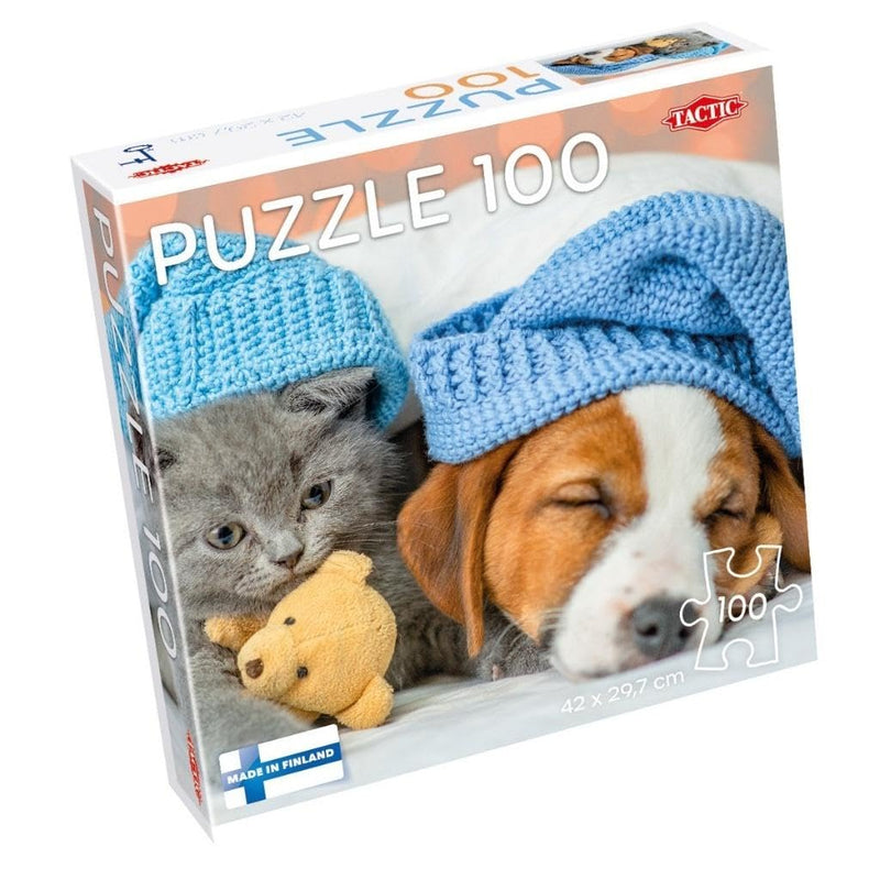 Cute Kitten and Sleepy Dog Puzzle 100 pezzo(i