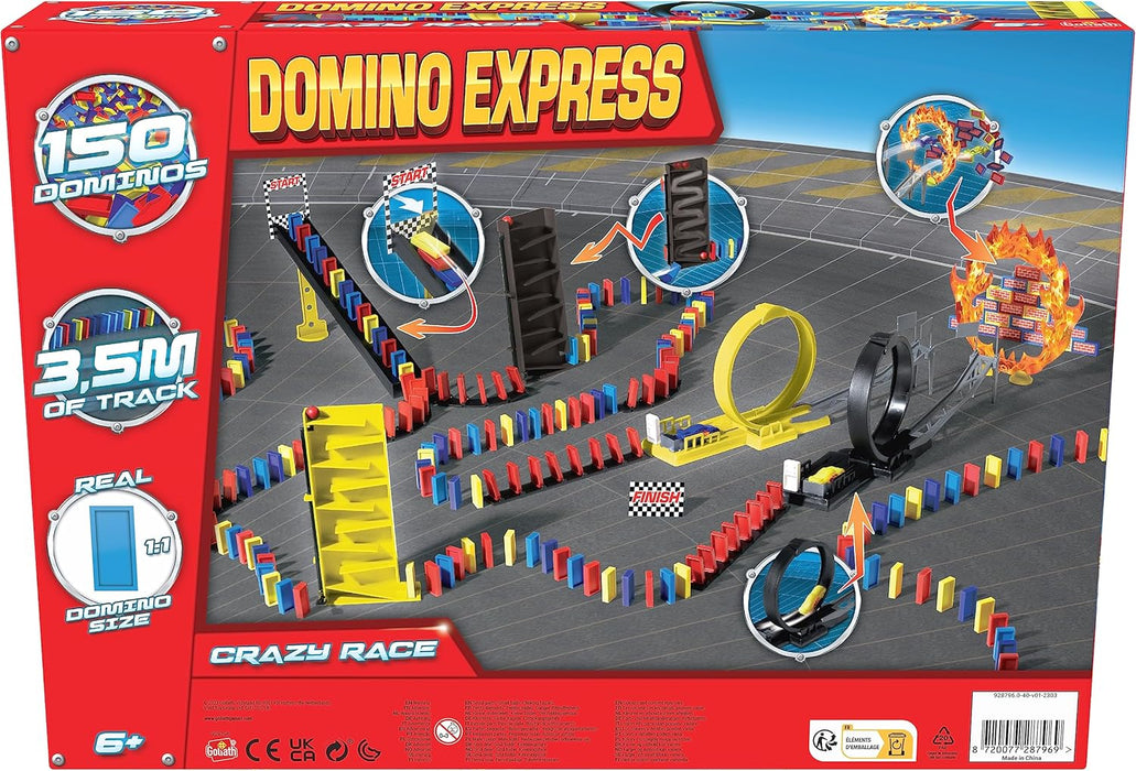 Goliath 81008 Express-Crazy Race Domino Game, Multicoloured