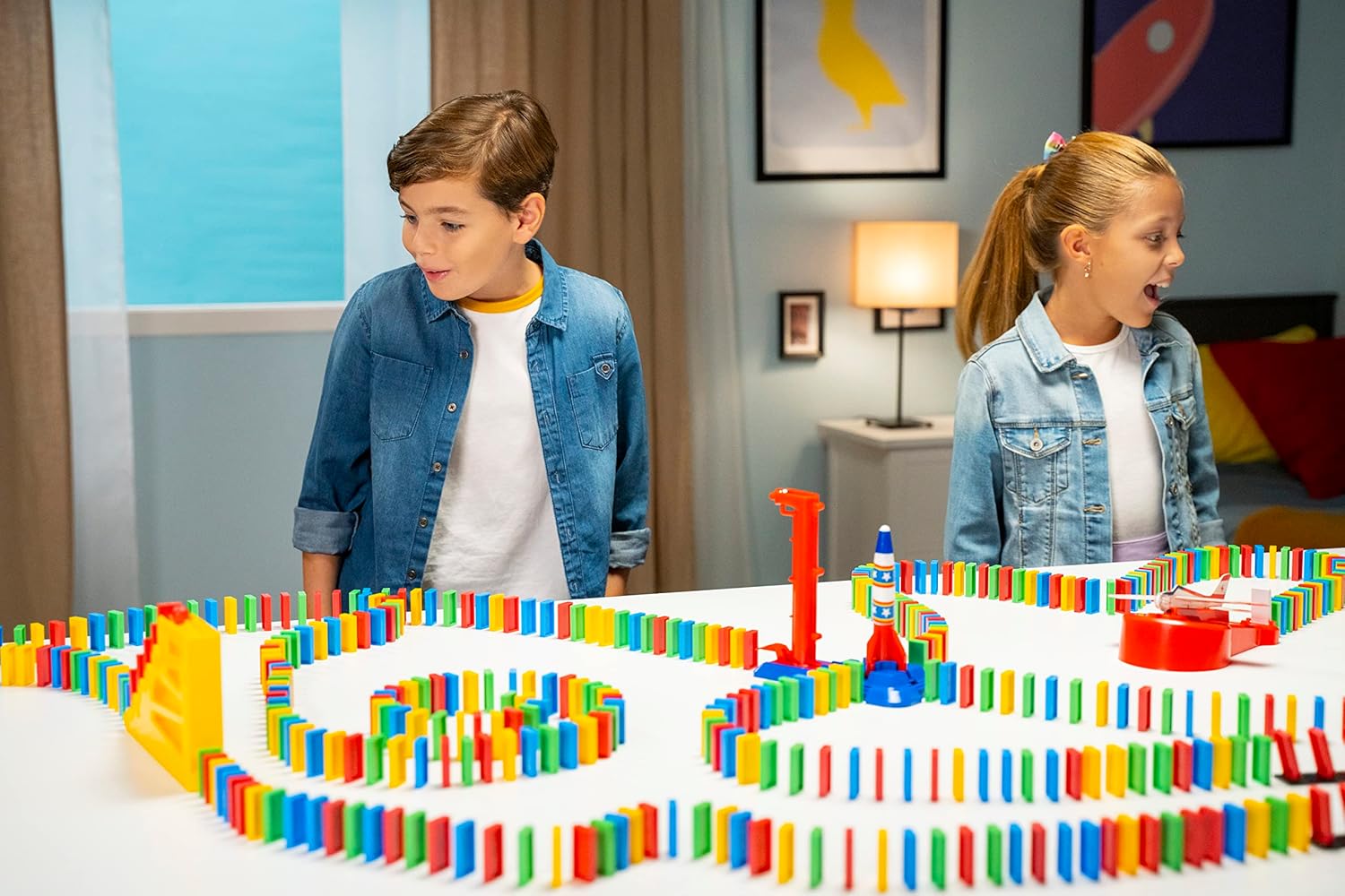 Goliath 81008 Express-Crazy Race Domino Game, Multicoloured