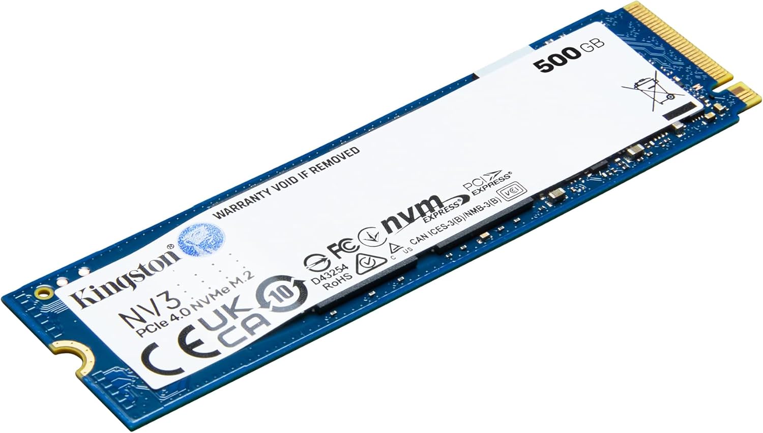 Kingston NV3 NVMe PCIe 4.0 SSD Interno 500GB M.2 2280-SNV3S/500G