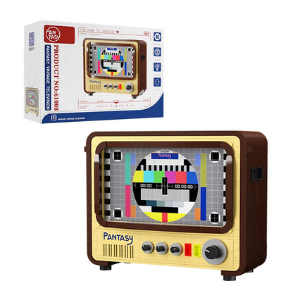 BRICKKK PANTASY Retro TV Modular Building Bricks Set for Adult Building Blocks Television Home Decoration MOC Building Bricks Technic Building Kit Gift for Man