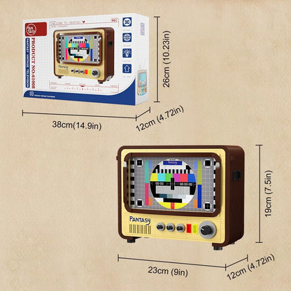 BRICKKK PANTASY Retro TV Modular Building Bricks Set for Adult Building Blocks Television Home Decoration MOC Building Bricks Technic Building Kit Gift for Man