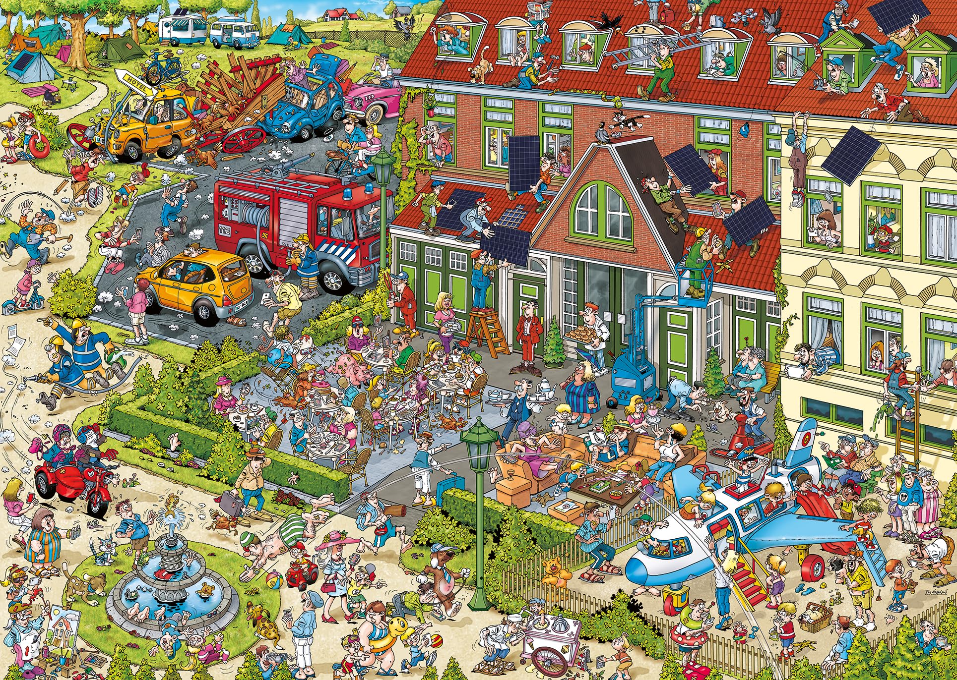 Ravensburger 12000723 - Rays Comic Series - The Hotel - 1000 pieces jigsaw puzzle – Puzzle for adults and kids age 14 years up,