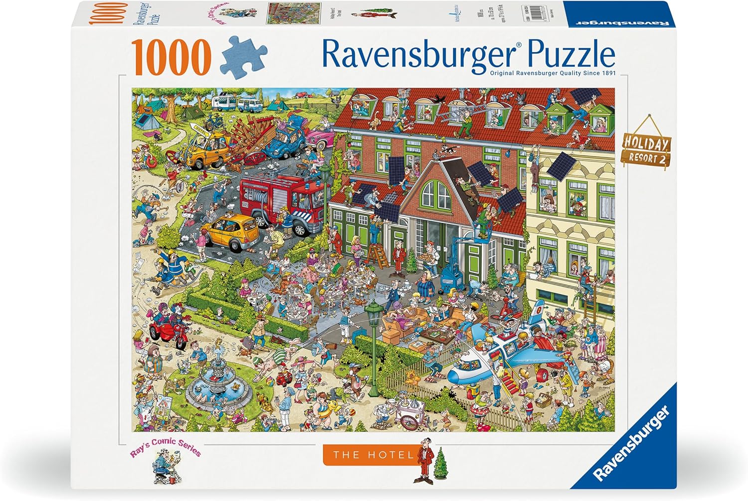 Ravensburger 12000723 - Rays Comic Series - The Hotel - 1000 pieces jigsaw puzzle – Puzzle for adults and kids age 14 years up,