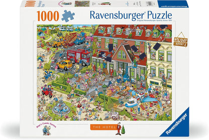 Ravensburger 12000723 - Rays Comic Series - The Hotel - 1000 pieces jigsaw puzzle – Puzzle for adults and kids age 14 years up,