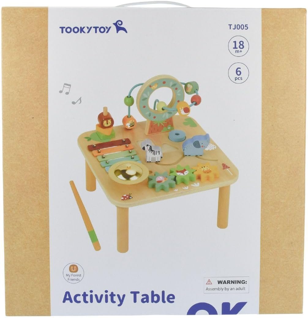 TOOKY TOY Wooden Toy Children's Square Table Activity Forest