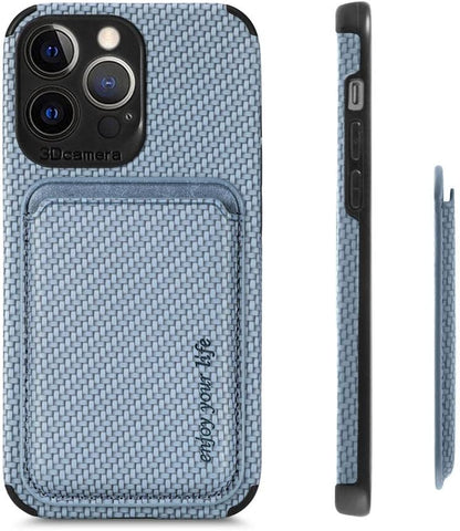 Fiber Pattern Card Holder Silicone Aesthetic Phone Case for iPhone 14 13 12 11Pro Max Mini X Xs XR 7 8 Plus SE2020 Business Solid Color Phone Case,Blue,For iPhone 14