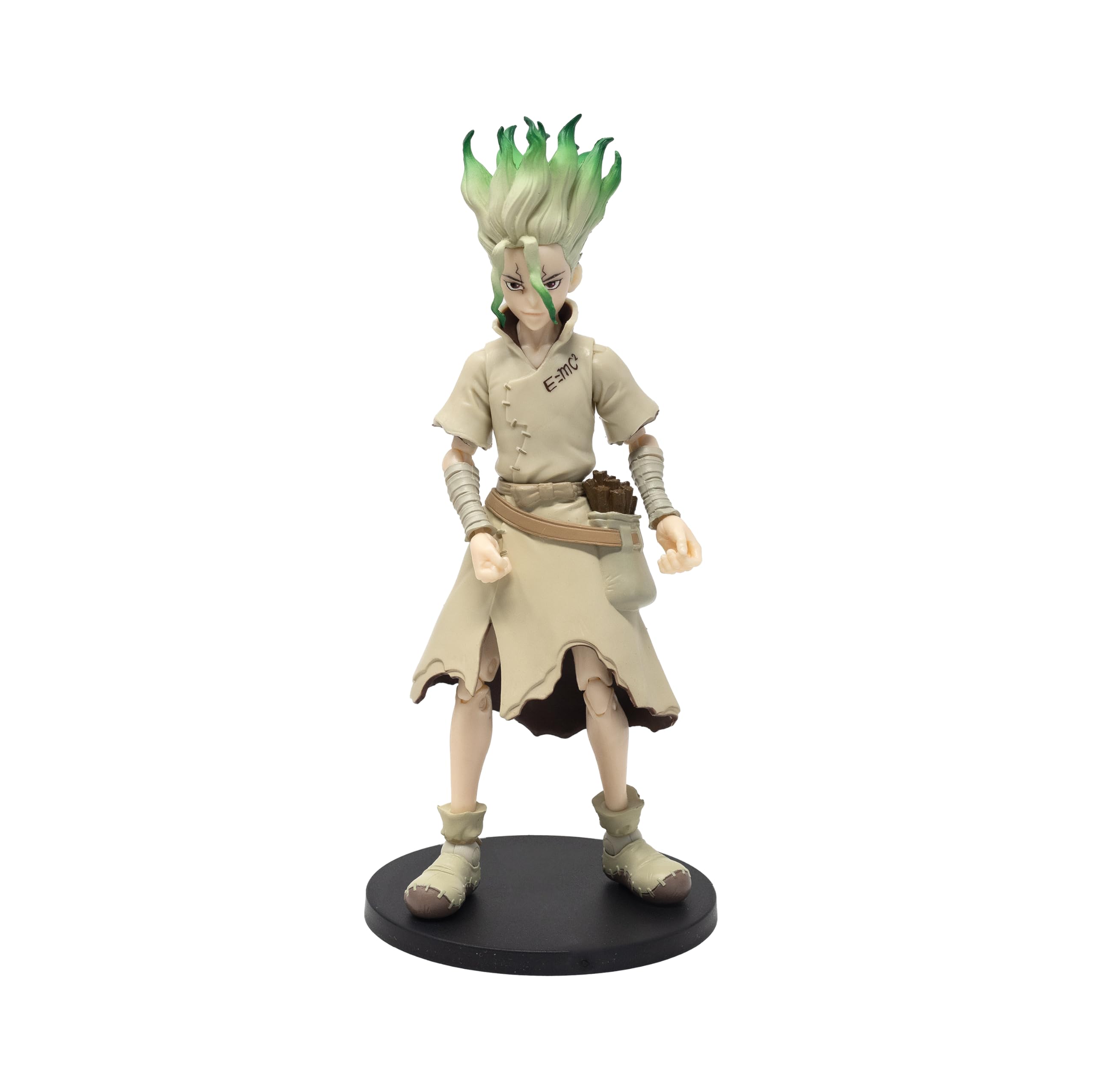 Boss Fight Studio Dr. Stone Senku Action Figure – Highly Articulate Collectible Figurine with Accessories Including Alternate Heads and Hands, Ramen, Sextant, Axe, Bottles, and Flasks – 4” Scale Senku Ishigami